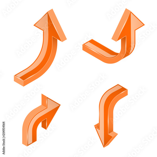 Orange 3d isometric arrows