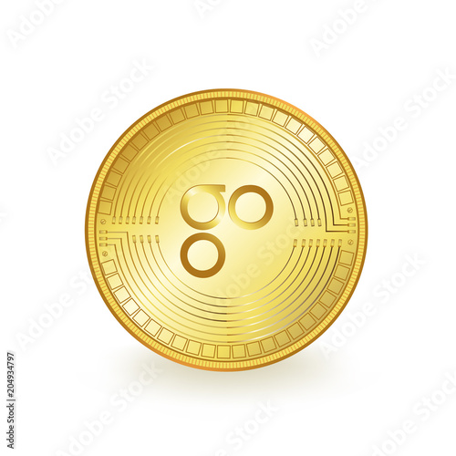 OmiseGo Cryptocurrency Golden Coin Isolated