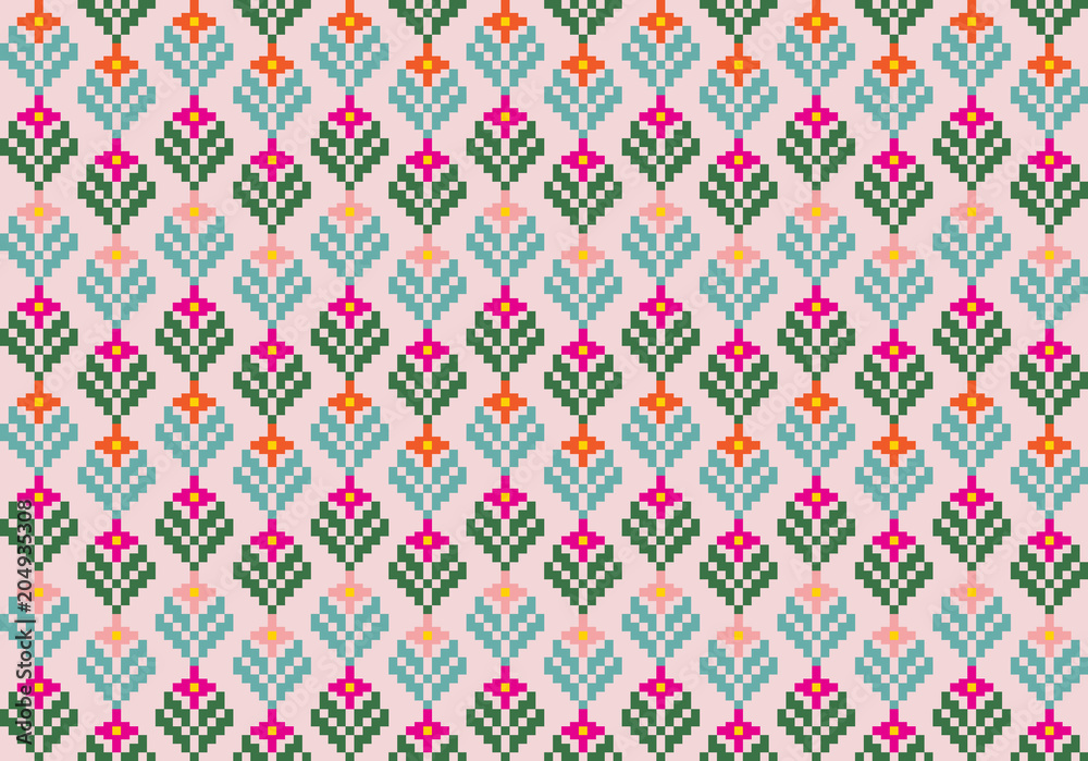Tribal flower seamless pattern, ethnic style vector illustration Tribal flower seamless pattern, ethnic style vector illustration