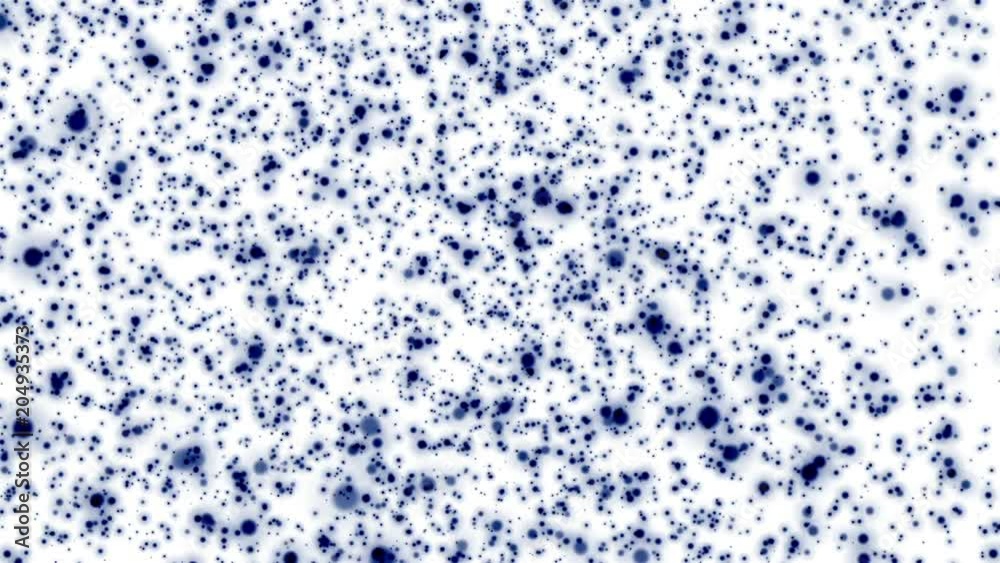 blue round particles slowly moving against a white background. computer graphics blue round particles slowly moving against a white background. computer graphics