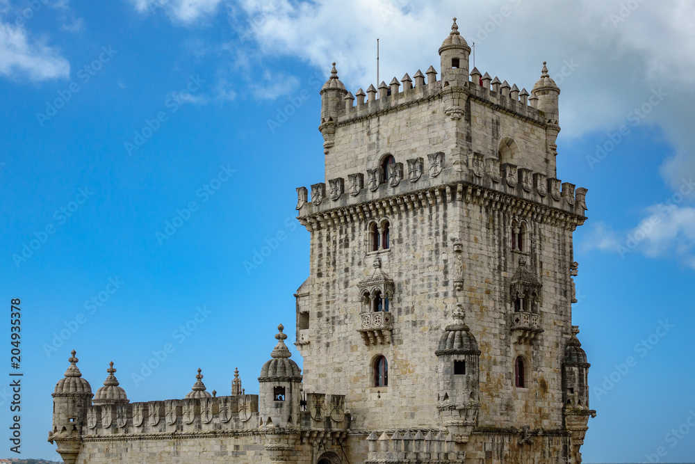 Lisbon Torre de Belem high section Lisbon Torre de Belem high section