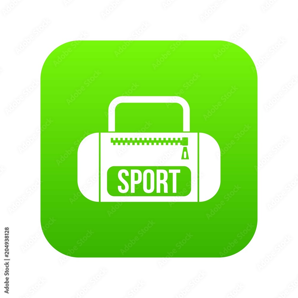 Sports bag icon digital green Sports bag icon digital green