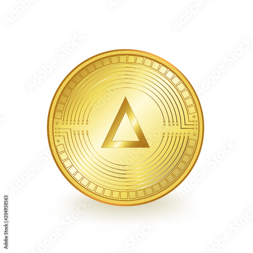 Salt Cryptocurrency Golden Coin Isolated