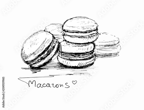 Macarons. Graphic sketch