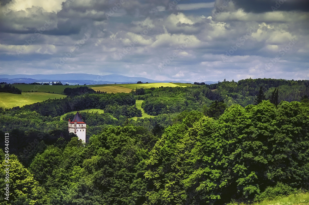 The surrounding countryside of the State Castle Hradec nad Moravici