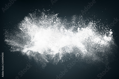 Abstract design of white powder snow cloud photo