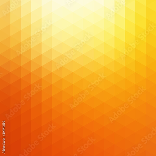 Abstract Vector Orange Sunlight Triangle Background. Sunny Yellow Geometric Glowing Backdrop Illustration