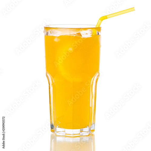 Glass carbonated water orange