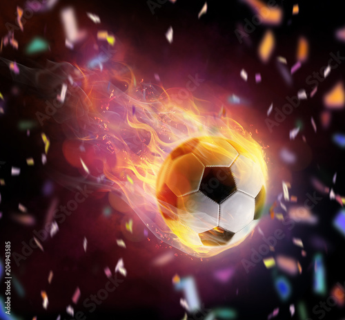 Fototapeta Naklejka Na Ścianę i Meble -  Football ball flamy symbol