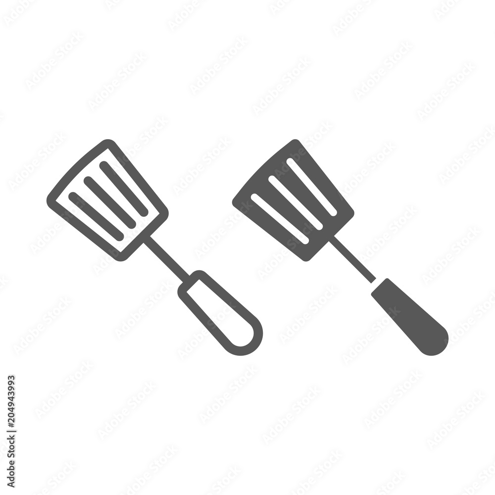 Kitchen spatula line and glyph icon, kitchen and cooking, cook tool sign vector graphics, a linear pattern on a white background, eps 10. Kitchen spatula line and glyph icon, kitchen and cooking, cook tool sign vector graphics, a linear pattern on a white background, eps 10.