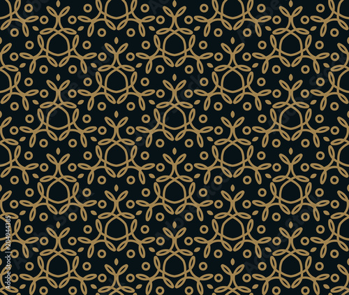 Seamless pattern. Graphic lines ornament. Floral stylish backgro