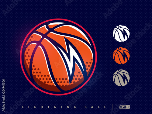 Modern professional basketball icon for sport team