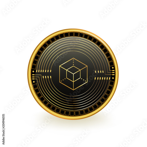 Enigma Cryptocurrency Black Coin Isolated