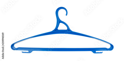 Plastic coat hangers for clothes isolated