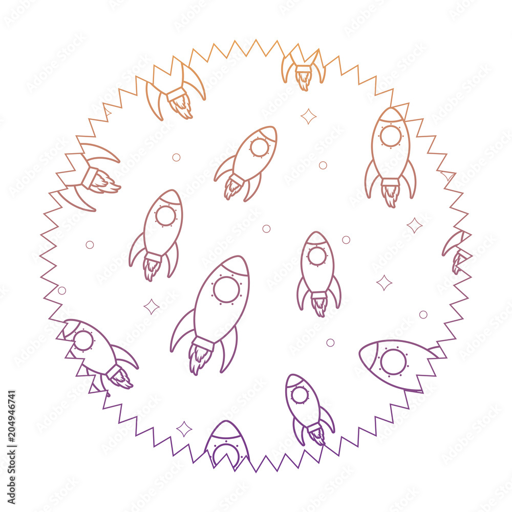 seal stamp with space rockets pattern over white background, vector illustration seal stamp with space rockets pattern over white background, vector illustration