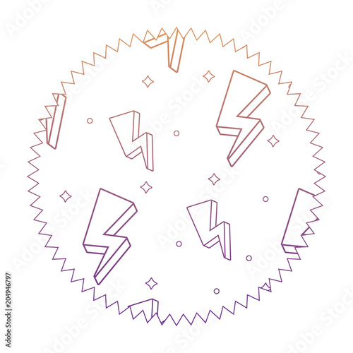 seal stamp with lightnings pattern over white background, vector illustration