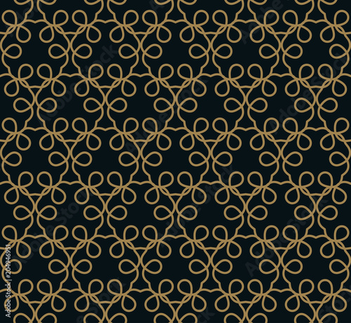 Seamless pattern. Graphic lines ornament. Floral stylish backgro