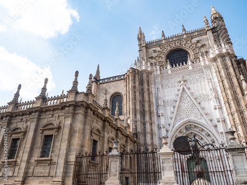 Seville Cathedral Santa Maria de la Sede, gothic style architecture in Spain, Andalusia.