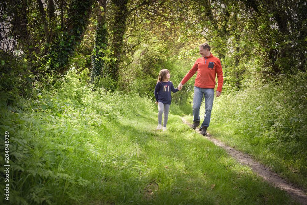 Obraz premium promenade avec son papa