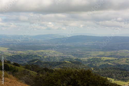 View from Mount Diablo looking west towards East Bay area and ocean photo