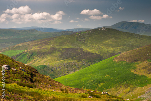 Spectacular panoramic view over Wicklow Mountains at Sally Gap, Ireland