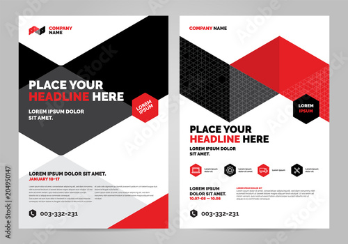 Geometry red Brochure Layout template, cover design background, annual reports. Can be adapt to Annual Report, Poster, Flyer, Banner.
