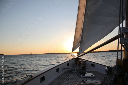 Segelschiff Takelage Sonnenuntergang