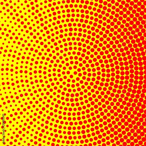 Simple circle red and yellow halftone texture.
