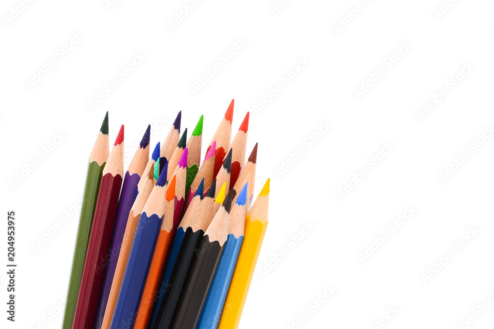 color pencils isolated on white background color pencils isolated on white background