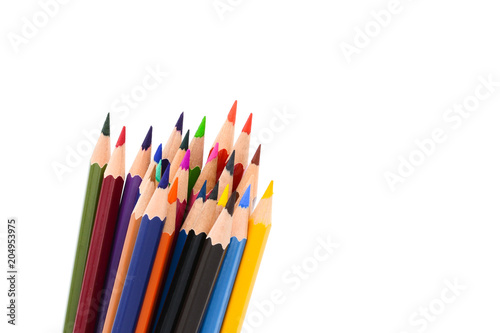 color pencils isolated on white background