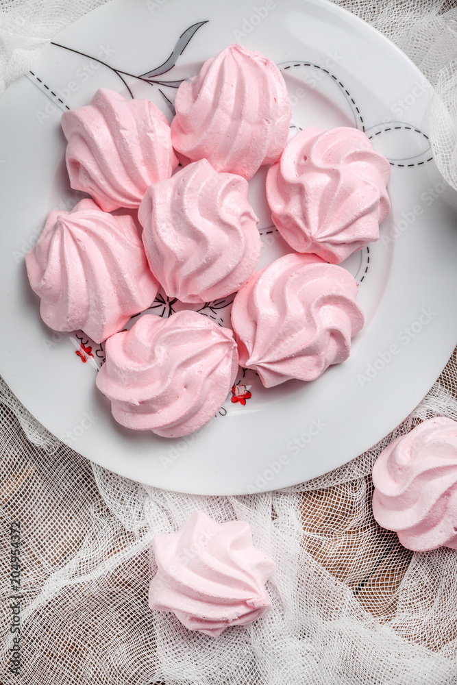 Pink meringue cookies. Pink meringue cookies.