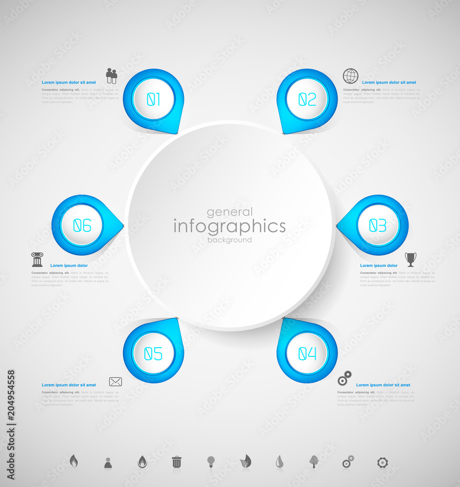 Abstract infographic template with bubbles and steps for your own text. Abstract infographic template with bubbles and steps for your own text.