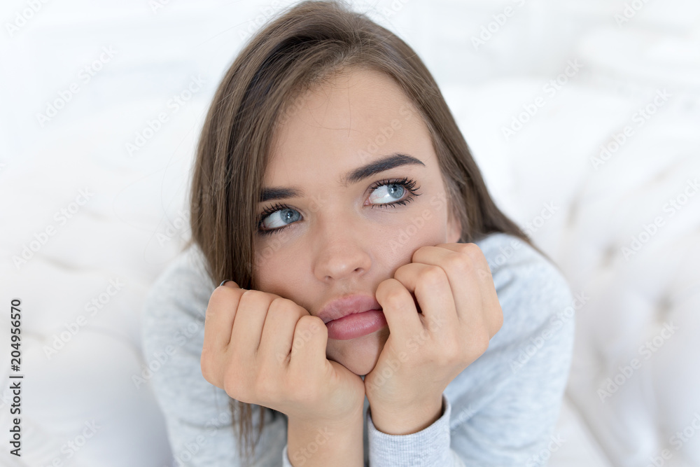 Portrait of a beautiful thoughtful woman. Portrait of a beautiful thoughtful woman.