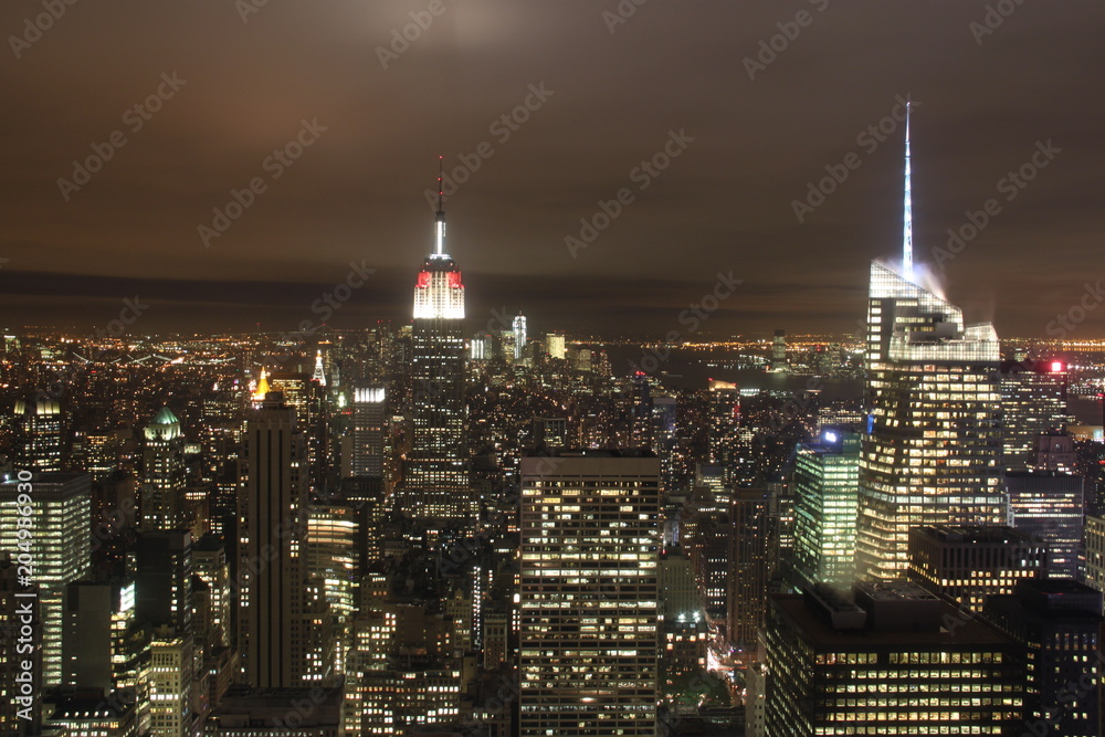 Skyline New York at night