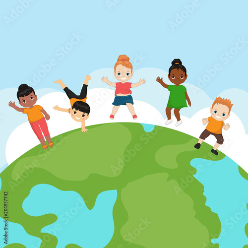 Collection of happy children