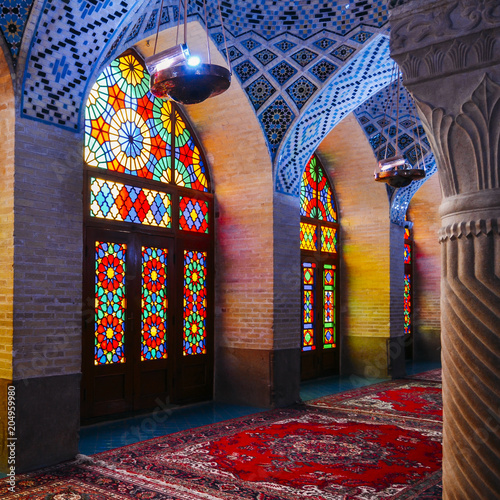 Nasir Al-Mulk Mosque in Shiraz, Iran, also known as Pink Mosque photo