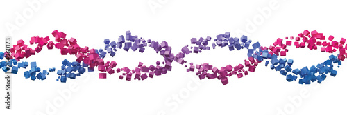 dna spiral formed by random cubes