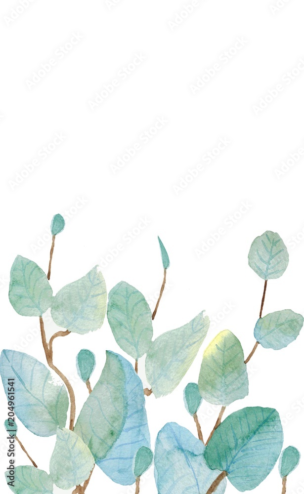 watercolor illustration of twigs