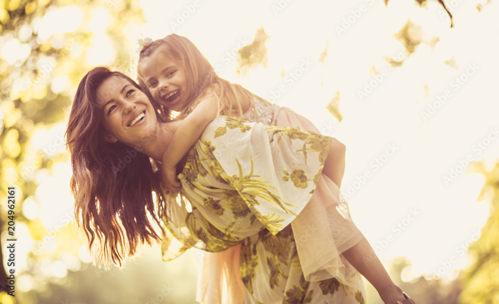 Fototapeta premium Beautiful Mother and Her daughter spending time together.
