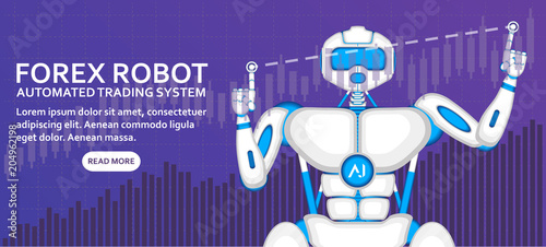 Stock exchange trading robot with diagram