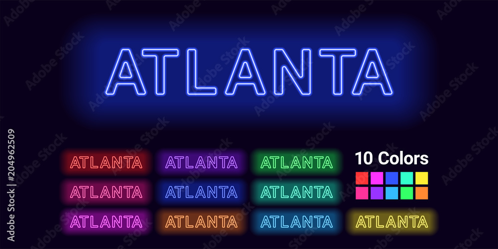 Neon name of Atlanta city Neon name of Atlanta city