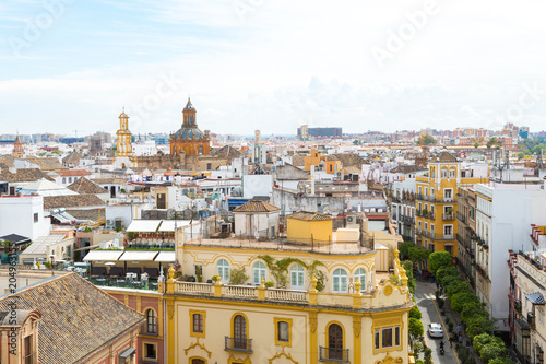 panoramic views of Seville old town, Spain