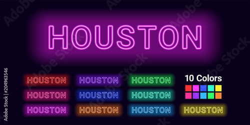 Neon name of Houston city