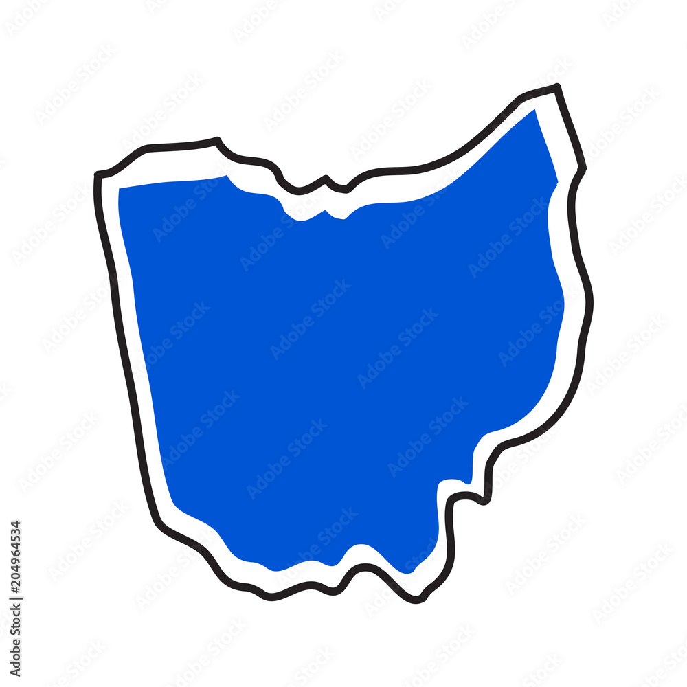 Obraz premium Isolated map of the state of Ohio