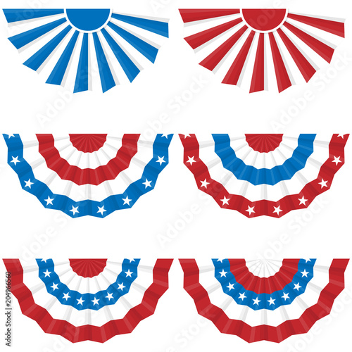 Bunting for July 4 and other patriotic American holidays. Vector