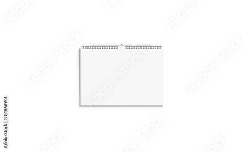 Fotografía Blank white horizontal calendar mock up front view, 3d rendering