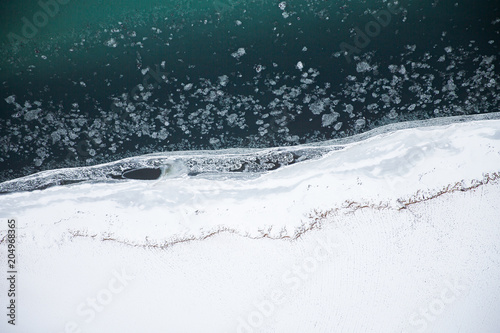 Icelandic river bank from above