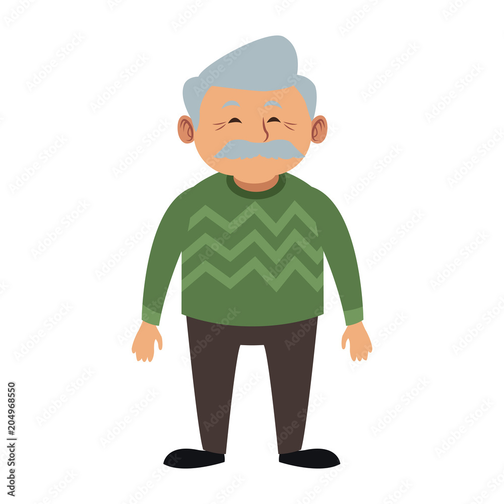 Cute grandfather cartoon vector illustration graphic design