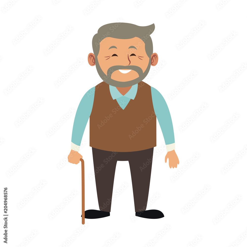 Cute grandfather cartoon vector illustration graphic design