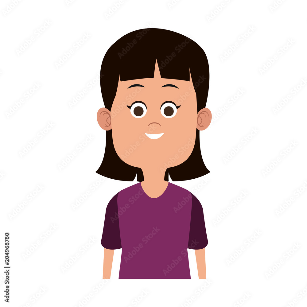 Beautiful girl cartoon vector illustration graphic design